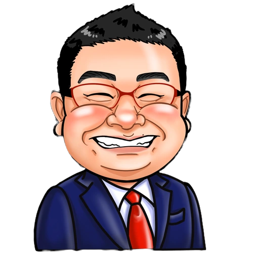 笑顔の鈴木たけしの似顔絵
